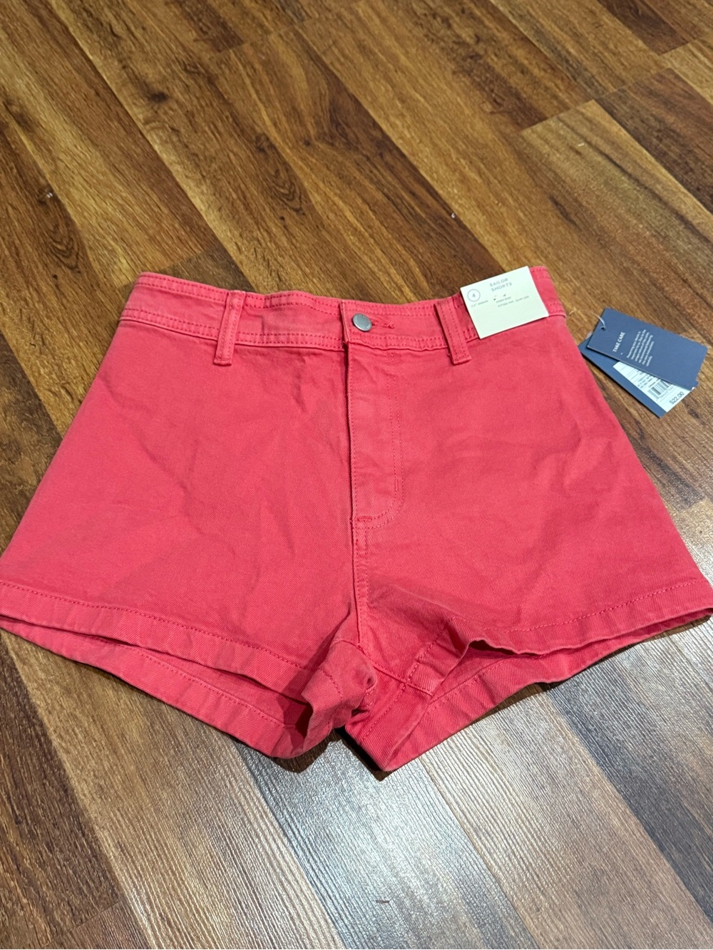 Universal Thread Sailor High-Rise Coral Red Jean Shorts Size 4 (2.5 inseam)
